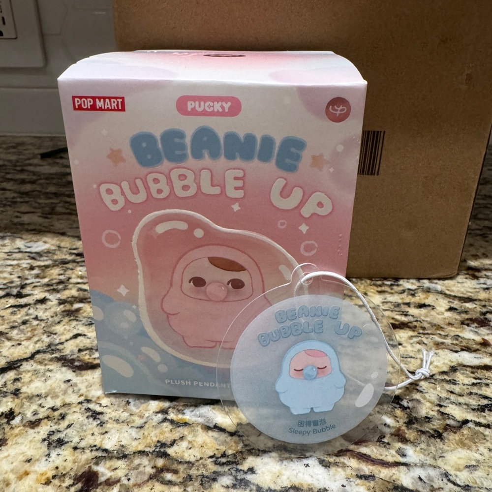 Beanie Bubble Up Plush Pendant - Pink and Blue